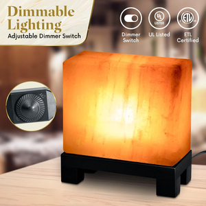 Lampe de sel de l'Himalaya naturelle moderne, forme carrée polie, éclairage d'ambiance, décoration artisanale pour la maison, décoration de table - Product Image 2