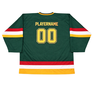 Camiseta de Hockey sobre Hielo Sublimada Verde Personalizada, Uniforme de Hockey Profesional, Transpirable, para Hombre, Ropa Deportiva Lista para el Juego - Product Image 2