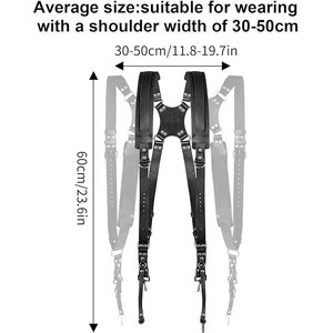 Leather <b>Camera</b> Harness Dual Strap Chest Rig for DSLR Mirrorless Cameras Comfortable Adjustable Photography Equipment - Product Image 2