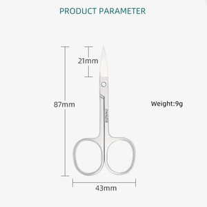Ciseaux de manucure en acier inoxydable, lame droite, manche rond, 87 mm, coupe-cuticules durable pour adultes, soin des ongles de précision - Product Image 1