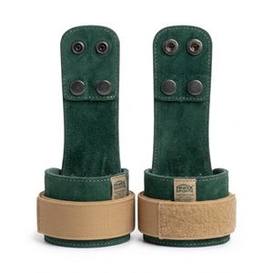 Guantes Deportivos de Cuero para Levantamiento de Pesas con Soporte para Muñeca, Antideslizantes, Unisex, con Cierre de Velcro, Agarre para Barra Alta, Color Verde - Product Image 3
