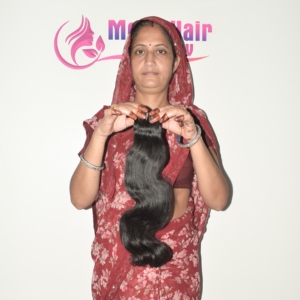 ผมแท้แบบ Single Drawn Remy Hair ลอน Body Wave แบบเป็นมัด ปลายผมตรง หนานุ่ม เนื้อนุ่ม สีดำธรรมชาติ สำหรับต่อผมแบบ Weaving ใช้ในร้านเสริมสวย - Product Image 1