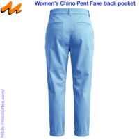 Pantalones Chinos para Mujer, Corte Holgado, Cintura Media, Casuales, Transpirables, Ecológicos, Lavables, para Primavera/Verano, Fiestas, Mezclilla, 6.64 oz