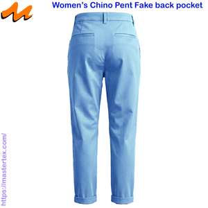 Womens Denim Chino Loose Fit Mid Waist Casual Breathable Washable Summer Spring Pants Spandex Fabric 6.64 oz - Product Image 3