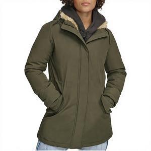 Eco-Friendly Breathable Quilted Winter Solid Stand Collar Canvas 100% Polyester Motorcycle <b>Jacket</b> Women's Coat - Product Image 1