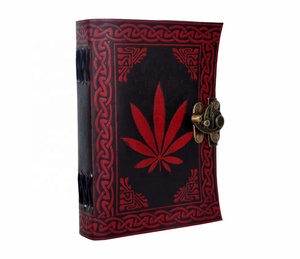 Chính hãng da Tạp Chí Nhật Ký <span class=keywords><strong>2025</strong></span> in ấn tùy chỉnh máy tính xách tay lá nổi màu đỏ với màu đen trống trang trắng cuốn sách của bóng tối - Product Image 6