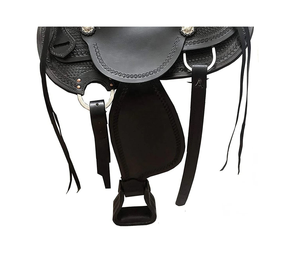 Sillas de Montar Duraderas de Cuero Negro Estilo Western para Carreras y Paseos, y Juego de Arreos, Silla de Montar Tallada a Mano - Product Image 3