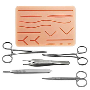 Kit de formation manuel de précision chirurgicale mondiale pour la pratique de la suture, modèle de peau en silicone, ensemble d'apprentissage des compétences de suture pour étudiants en médecine - Product Image 1