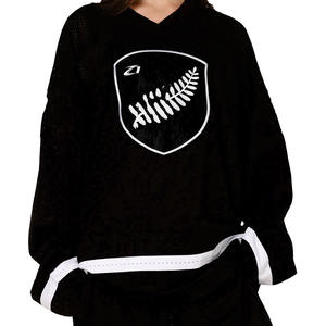 Camiseta Deportiva Oversize de Fútbol Americano con Malla, Diseño Gráfico de Hojas, Manga Larga, Transpirable, de Poliéster, Unisex, Estilo Urbano, Color Negro - Product Image 3