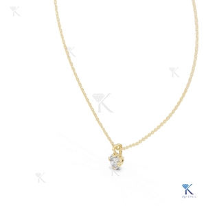 Lab Grown Diamond Solitaire <b>Pendant</b> Necklace 14K 18K <b>Solid</b> <b>Gold</b> Fine Women Minimalist Dainty Jewelry Supplier Wholesale Gift - Product Image 4