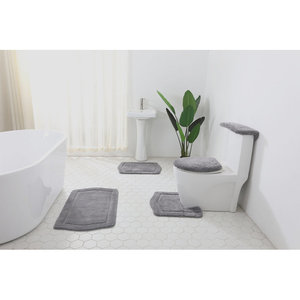 Tapis de salle de bain personnalisé en microfibre tuftée de couleur unie, absorbant, avec support TPR antidérapant, extra épais, très moelleux, de luxe - Product Image 1