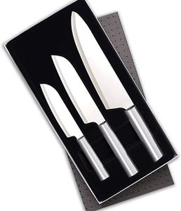 Couteaux de chef en acier inoxydable de haute qualité, style premium personnalisé, 3 pièces, avec manche sur mesure, multi-usages et écologiques - Product Image 1
