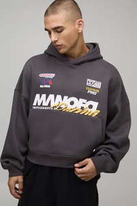 Sudadera con Capucha para Hombre, Color Sólido, Corte Holgado, Manga Larga, Estilo Urbano Informal, 100% Algodón, Peso Medio, para Otoño - Product Image 2
