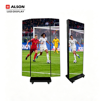 Support d'affichage mobile LED double face ALSON de haute qualité avec roues P2 P2.5 P3 et écrans LED extérieurs P3
