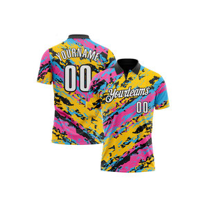 เสื้อยืดแขนสั้นสีชมพูผ้าฝ้ายเจอร์ซีย์ 100% เป็นมิตรกับสิ่งแวดล้อมสำหรับผู้ชาย แต่งขอบสีเขียว ปักชื่อ หมายเลข และโลโก้ทีมตามสั่ง - Product Image 1