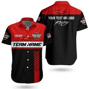 Chemises de course personnalisées, chemises pour équipe de pit stop, vêtements de travail de course personnalisés, chemise à boutons – Uniforme personnalisé avec logo et nom - Product Image 4