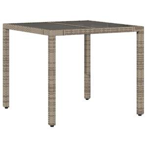 Conjunto de Bistro para 4 Personas en Ratán PE Gris y Mesa y Sillas de Jardín de Acero con Vidrio Templado - Product Image 4