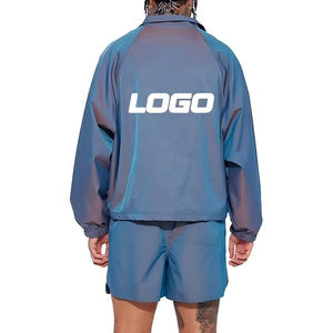 Ensemble de survêtement streetwear pour homme, coupe-vent court personnalisé, avec veste courte zippée et pantalon cargo, en Nylon Polyester - Product Image 2