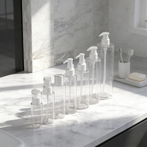 Bouteilles cylindriques en plastique PET transparent personnalisées pour shampoing, lotion, soins de la peau, emballage cosmétique, couleur personnalisée OEM/ODM - Product Image 4