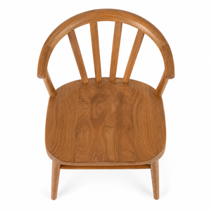 Silla de Comedor de Madera de Teca Sólida, Ecológica, Impermeable y Duradera, con Respaldo en Forma de Herradura, Asiento Tipo Silla de Montar, Diseño Escandinavo Moderno y Estable para el Hogar - Product Image 4