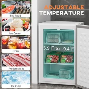 Congelatore Verticale Compatto da 3 Cu Ft con Porta Singola Reversibile e Termostato Regolabile per Casa e Appartamento, Frigorifero Compatto Bianco - Product Image 5