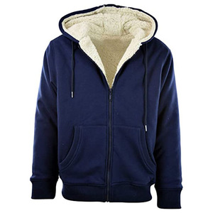 Inner Sherpa Lining Men's Zipper-Up Hoodie Non Woven Fabric Anti-Wrinkle Breathable Winter Heavyweight Zip Up Hoodies - Product Image 1