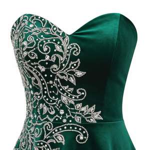 Vestido Mini Moderno Coreano de Terciopelo Bordado para Mujer con Pedrería, Escote Corazón, Silueta Ajustada y Sujetador Incorporado - Product Image 2