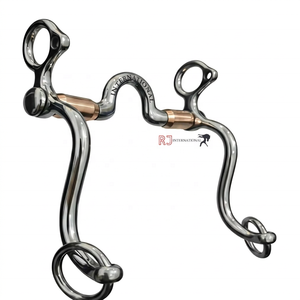 บิตม้าสแตนเลสแบบลูกกลิ้งทองแดง สำหรับขี่ม้าแบบตะวันตกและอังกฤษ - Product Image 1