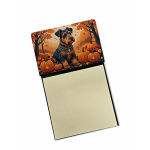 Nuevo dispensador de notas autoadhesivo de diseño de Otoño de Airedale Terrier, accesorios de escritorio en blanco recargables, tarjetero y portatarjetas - Product Image 1