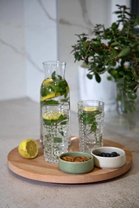ถาดไม้หมุนสองชั้นแบบหมุนได้เรียบสำหรับเสิร์ฟเครื่องเทศบนโต๊ะ - Product Image 2