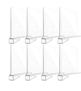 Juego de 4 Separadores de Acrílico para Estantes, Organizador Transparente para Armarios, Estante de Almacenamiento para Ropa, Separador de Armarios Plegables con Marco Negro - Product Image 4