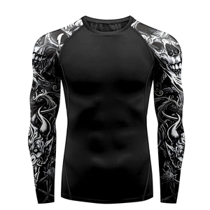T-shirts de compression à manches longues pour hommes, légers, avec impression de logo personnalisée, en vente en ligne - Product Image 1