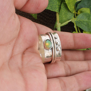 Wholesale Shree Jaipur Silver Women's 925 Sterling Silver Amethyst Classic <b>Spinner</b> <b>Ring</b> Bezel Set Anti Anxiety Meditation OEM - Product Image 2