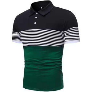 <b>Men's</b> <b>Short</b> <b>Sleeve</b> Striped Color Blocked Cotton Fishing T-Shirt Regular Fit Casual Knitted Breathable Quick Dry Outdoor Use - Product Image 6