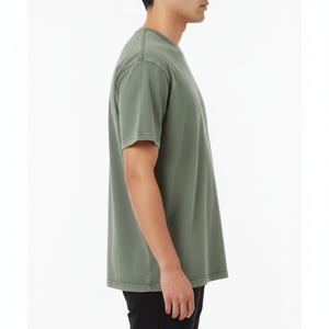 เสื้อยืดผู้ชายผ้าฝ้าย 230 GSM ทรงปกติ คอกลม แขนสั้น สวมใส่สบาย ทนทาน ใช้ได้ทุกฤดู คุณภาพสูง บริการ OEM - Product Image 4