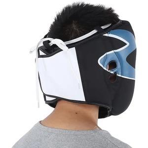 Protège-tête de boxe réglable avec sangles en dentelle, casque de protection MMA en cuir pour le kick-boxing et les arts martiaux - Product Image 6