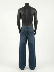 Jean droit en denim personnalisé pour homme, haute qualité, style hip-hop, coupe ample délavée, 2026 - Product Image 3