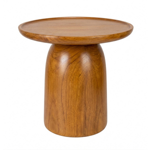 Modern Midcentury Teak Wood Coffee <b>Table</b> Drum Design Handmade Solid Wood Durable Living Room Furniture Honey Finish Accent <b>Table</b> - Product Image 1