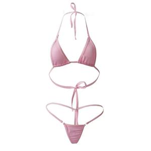 Conjunto de Bikini Brasileño Sexy para Mujer, Top Triangular con Tirantes, Braguita Tipo Tanga, Traje de Baño de Dos Piezas con Corazón, Ropa de Playa para Verano - Product Image 1