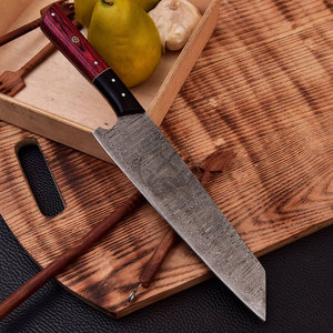 New Custom Handmade Damascus Steel Full Tang Professional Santoku <b>Kitchen</b> Chef <b>Knife</b> 8" <b>Sharp</b> Blade W/Pakkawood Handle - Product Image 5