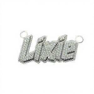 Pendentif en argent massif Hip Hop véritable S925 personnalisé en usine pendentif lettre en diamant Moissanite VVS1D pour hommes - Product Image 1