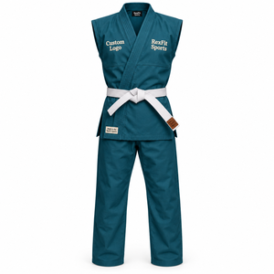 Conjunto de Gi sin Mangas para BJJ para Adultos con Diseño Cruzado, Bordado de Logotipo Personalizado y Pantalones Rectos para Práctica de Grappling, Venta al por Mayor OEM - Product Image 1