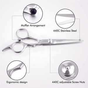 Kit de Ciseaux de Barbier Professionnels Haut de Gamme en Acier Inoxydable pour Salon de Coiffure, Étiquette Personnalisée, Effet Démêlant – Vente Flash - Product Image 2