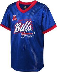 Maillot de football américain Buffalo Bills bleu en mesh, manches courtes, léger, 100% polyester, avec logo brodé personnalisé, numéro 60 - Product Image 2