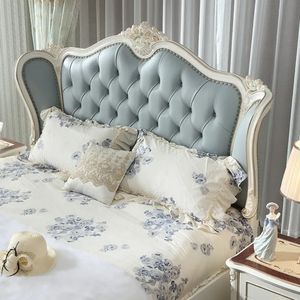 Hot Sale Modern Classic White Blue Bedroom Set Upholstered Bed Frame Luxury Furniture for Hotel Villa Project High Quality - Product Image 5