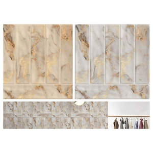 Carreaux muraux sculptés 300x300mm en porcelaine émaillée texture luxe pour l'intérieur des halls d'immeubles commerciaux et d'appartements – Vente en gros - Product Image 2