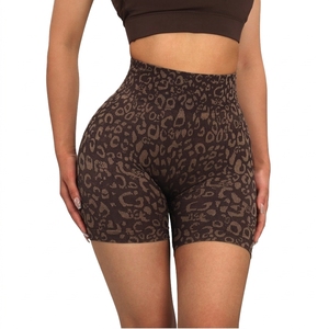 Custom Design Women's <b>Athletic</b> Running Shorts Quick Dry Lightweight Workout Gym Shorts Sublimation Leopard Print Yoga Short - Product Image 3