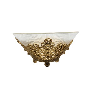 Royal Style Gold Metal And Glass Decorative Bowl Perfect For Special <b>Occasion</b> Decor And Guest Entertaining <b>Table</b> Display - Product Image 1