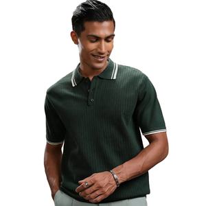 Alta calidad de negocios personalizados Casual hombres de punto Terry sólido para 100% algodón camisa manga corta - Product Image 1