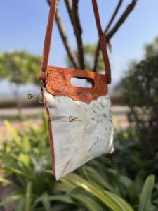 Western Cowhide Fur Hand Tooled Leather Handbag Stylish Collection <b>Sling</b> <b>Bag</b> Carving Bohemian <b>Bags</b> Hot Selling <b>Bags</b> for <b>Women</b> - Product Image 3